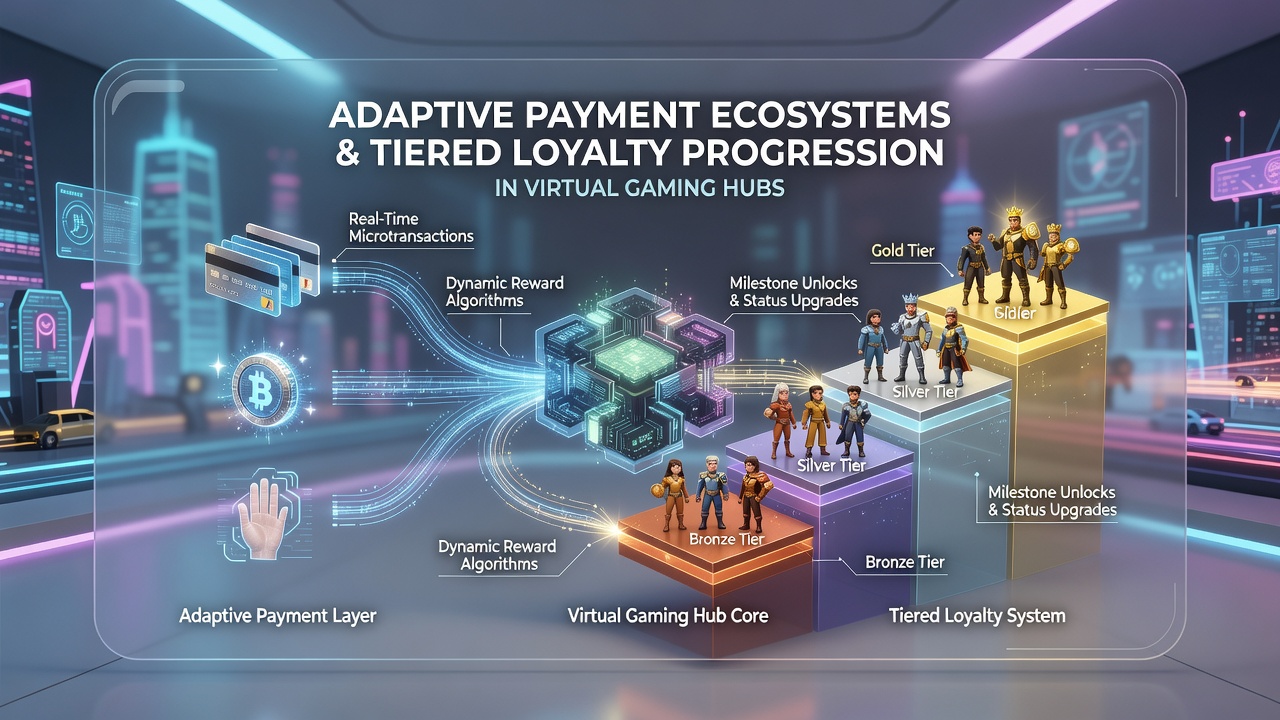 Analytics dashboard displaying loyalty tier progression linked to various payment methods in virtual gaming platforms