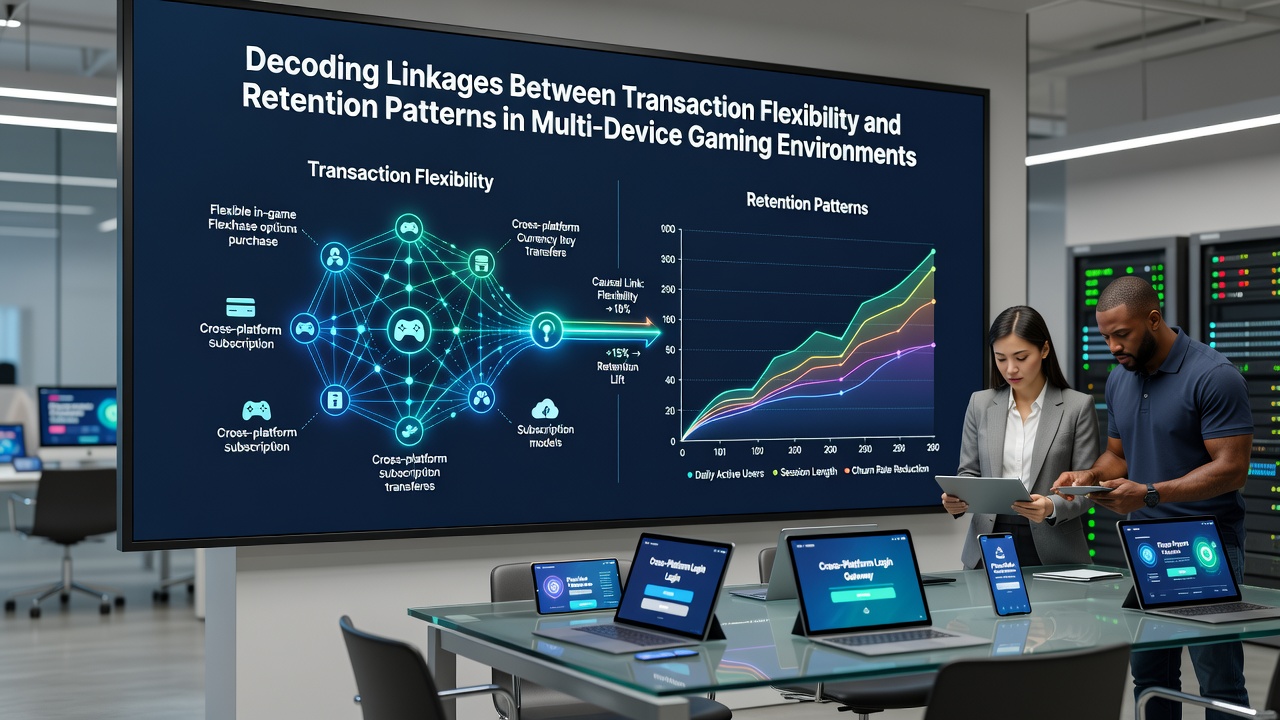 Data visualization of retention metrics linked to flexible payment systems in gaming platforms