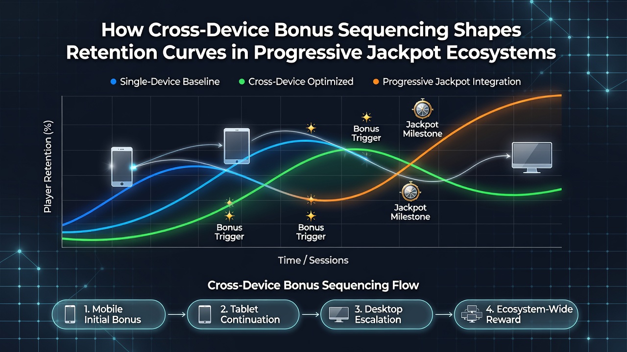 Retention curve graph comparing sequenced and non-sequenced progressive jackpot campaigns