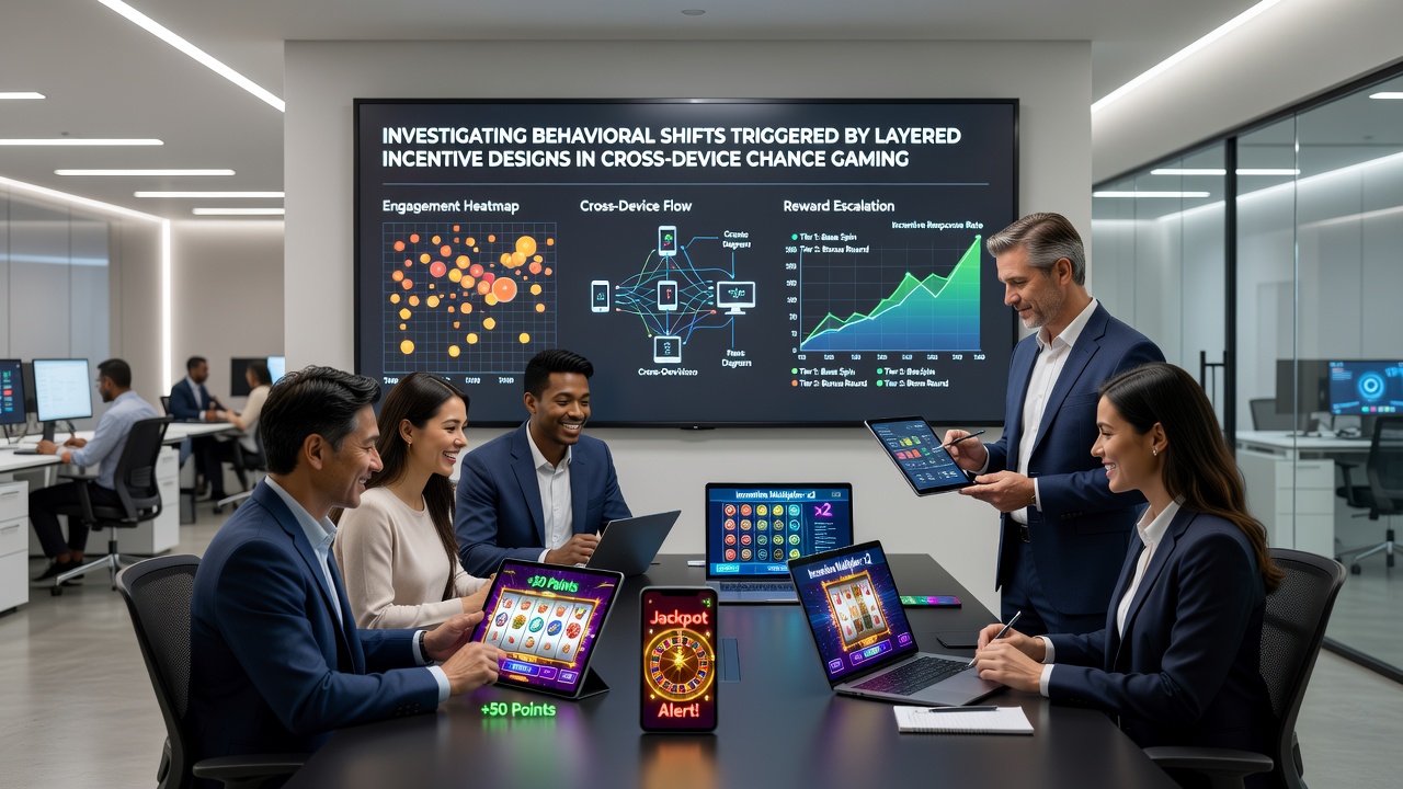 Analytics dashboard displaying behavioral metrics from layered incentive programs in multi-device gaming environments