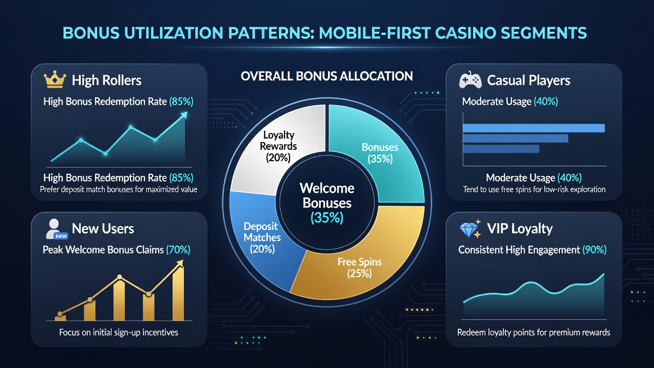 Chart showing mobile bonus engagement differences across player tiers